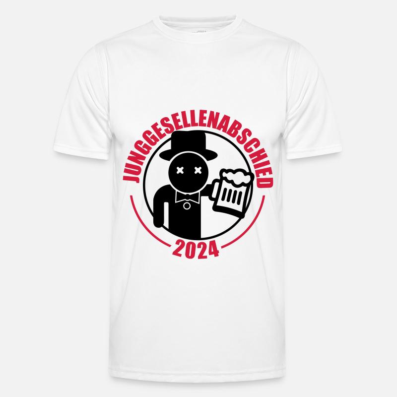 Junggesellenabschied 2024 Bier - Männer Funktions-T-Shirt - Weiß