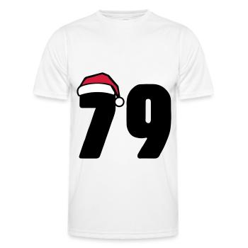 79 Numéro Noël - T-shirt sport Homme - blanc - Devant - AI Model Male 178 dark (178cm)