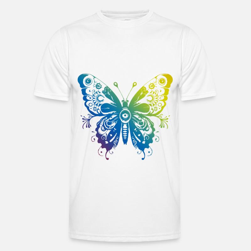 Schmetterling Mandala Boho - Männer Funktions-T-Shirt - Weiß