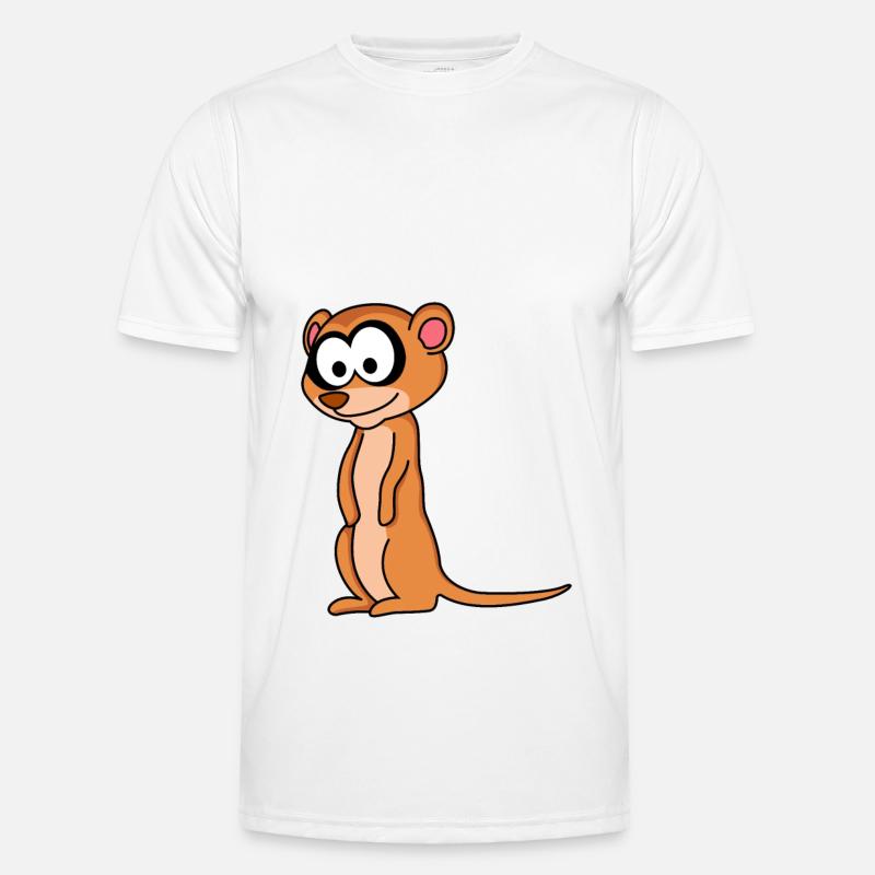 Erdmännchen Comic Tier - Männer Funktions-T-Shirt - Weiß