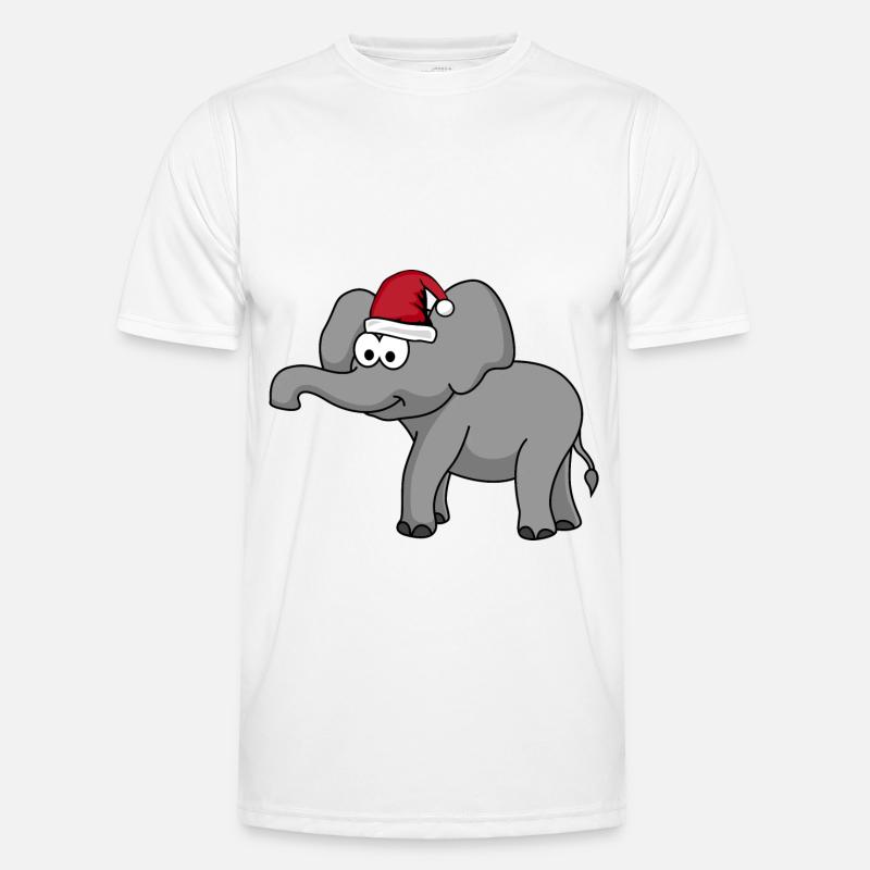 Elephant Christmas Comic - Men's Functional T-Shirt - white