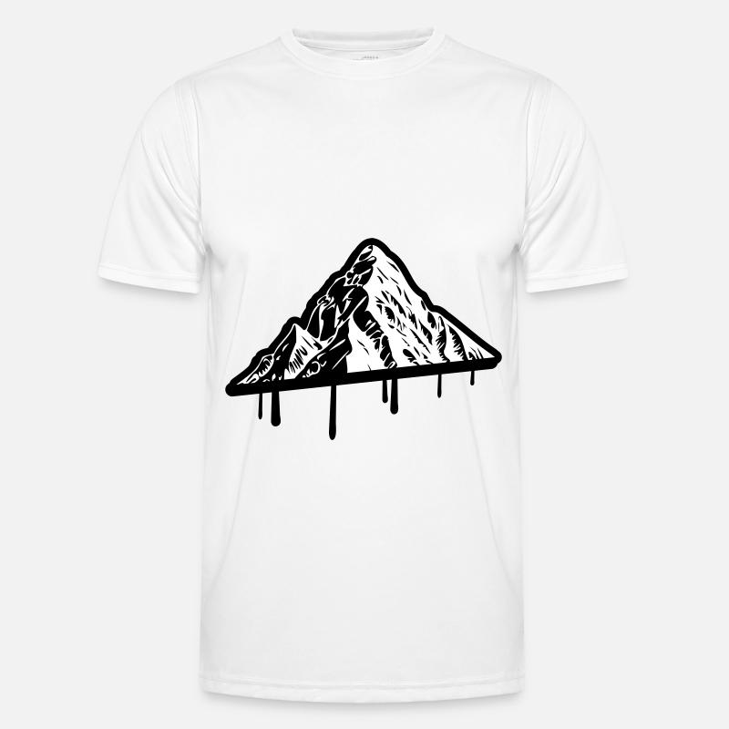 Berg Silhouette Symbol Mountains - Männer Funktions-T-Shirt - Weiß