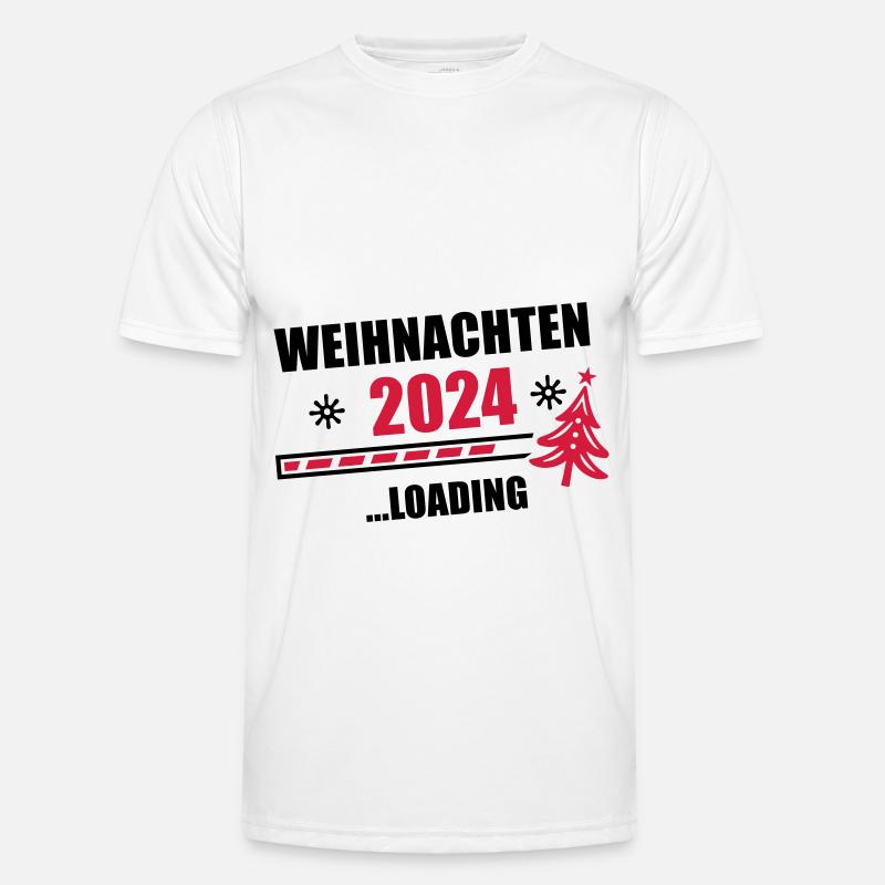 Weihnachten 2024 Loading - Männer Funktions-T-Shirt - Weiß