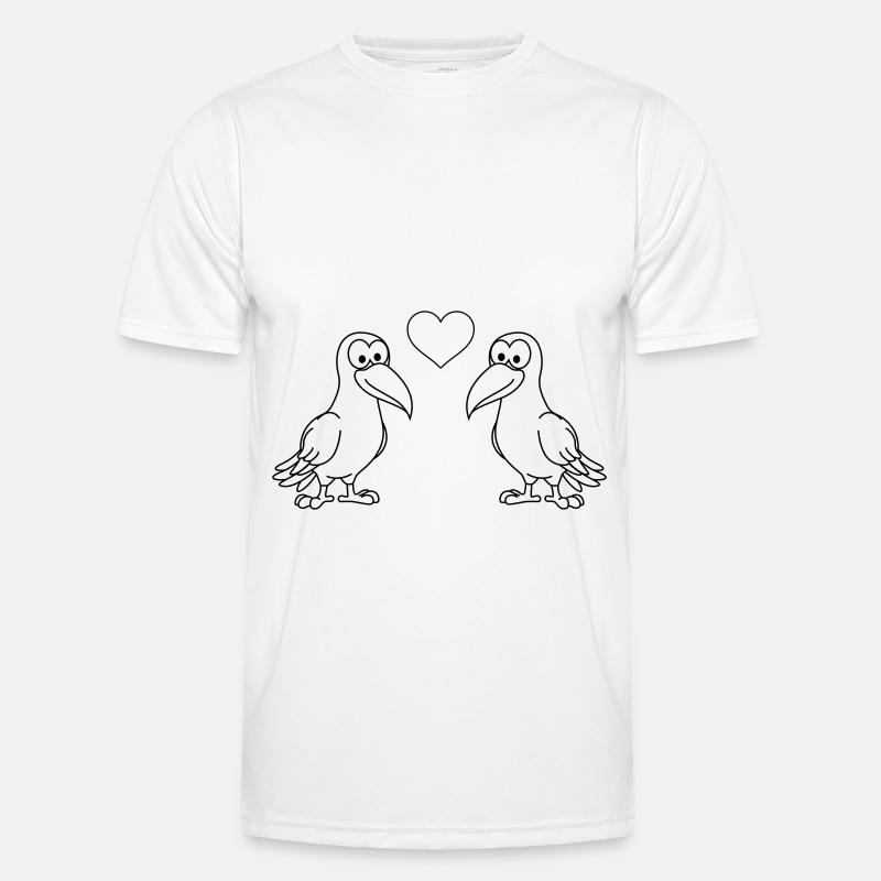 Crow Comic Couple Love - Men's Functional T-Shirt - white
