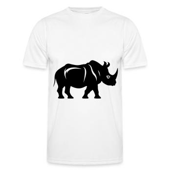 Rhinoceros Silhouette - Men's Functional T-Shirt - white - Front - AI Model Male 178 dark (178cm)