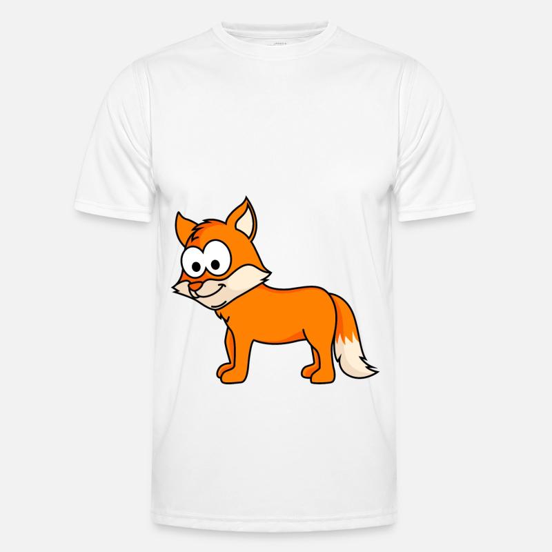 Fuchs Comic Tier - Männer Funktions-T-Shirt - Weiß