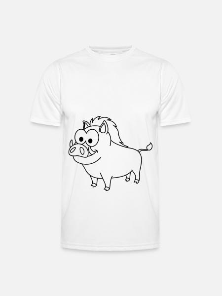 Wild Boar Comic Animal - Men's Functional T-Shirt - white