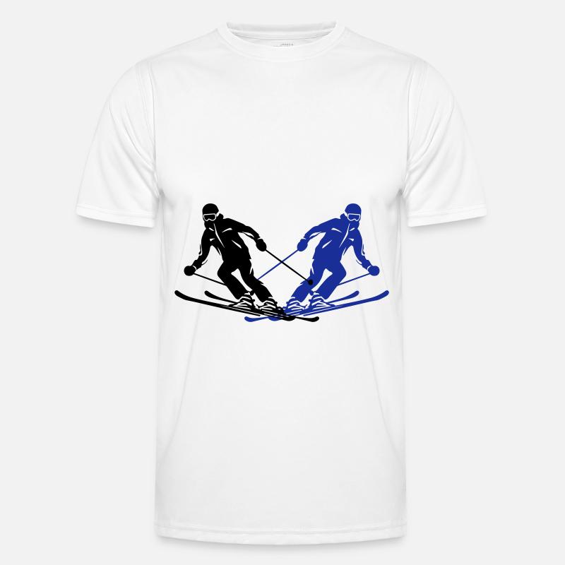 Skiing Skiing Man Silhouette - Men's Functional T-Shirt - white