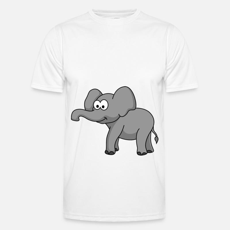 Elefant Comic - Männer Funktions-T-Shirt - Weiß