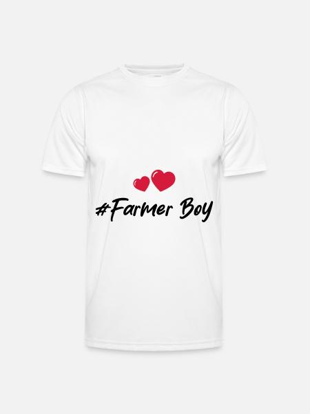 Farmer Boy Heart Love - Men's Functional T-Shirt - white