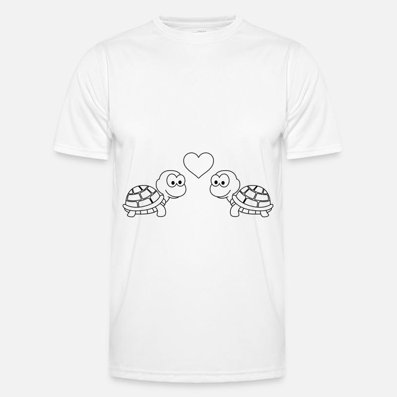 Turtle Comic Couple Love - Men's Functional T-Shirt - white