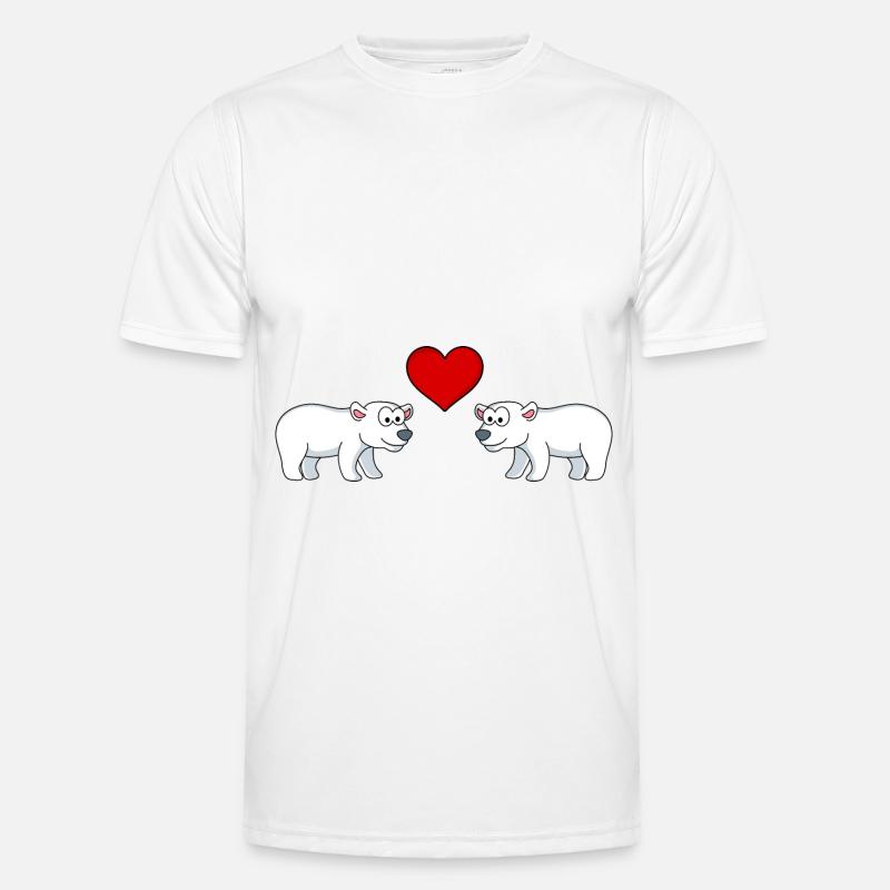 Eisbär Comic Paar liebe Männer Funktions-T-Shirt
