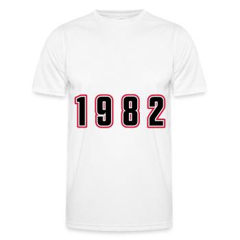 Numéro de l’année 1982 - T-shirt sport Homme - blanc - Devant - AI Model Male 178 dark (178cm)