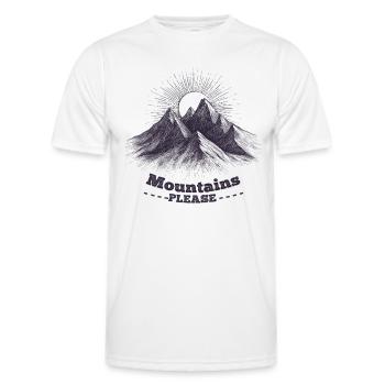 Montagnes s’il vous plaît - T-shirt sport Homme - blanc - Devant - AI Model Male 178 dark (178cm)