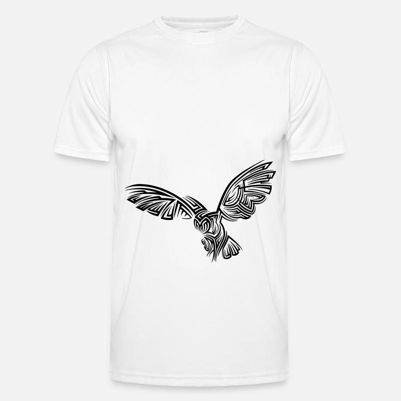 Eule Tribal Tattoo - Männer Funktions-T-Shirt - Weiß