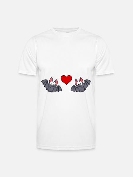 Fledermaus Comic Paar liebe - Männer Funktions-T-Shirt - Weiß