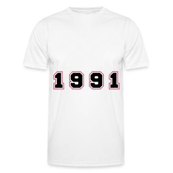 1991 Jahr Zahl - Männer Funktions-T-Shirt - Weiß - Vorne - AI Model Male 178 dark (178cm)