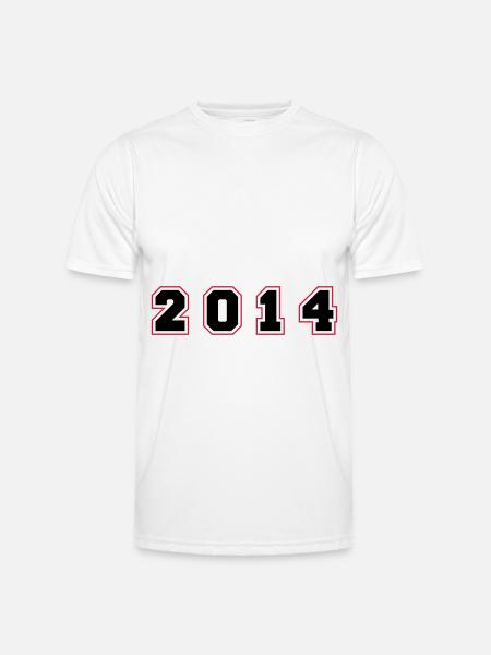 2014 Year Number - Men's Functional T-Shirt - white