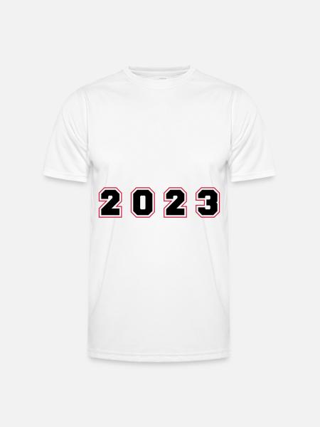 2023 year number - Men's Functional T-Shirt - white