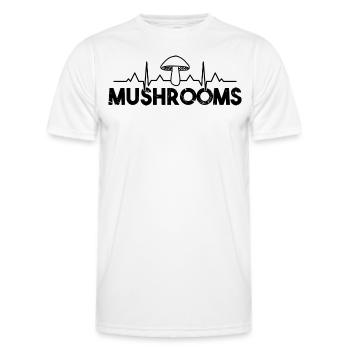 Mushrooms Heartbeat Vintage - Men's Functional T-Shirt - white - Front - AI Model Male 178 dark (178cm)
