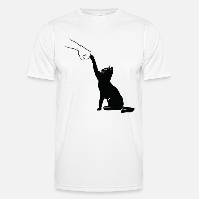 Schwarzer Katzenfauststoß - Männer Funktions-T-Shirt - Weiß