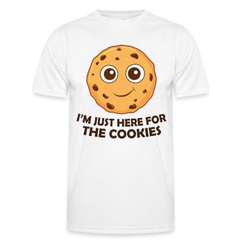 Je suis juste là pour les biscuits - T-shirt sport Homme - blanc - Devant - AI Model Male 178 dark (178cm)