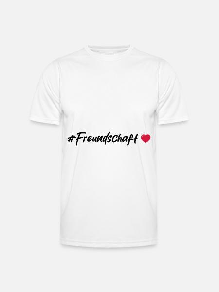 Freundschaft Herz - Männer Funktions-T-Shirt - Weiß