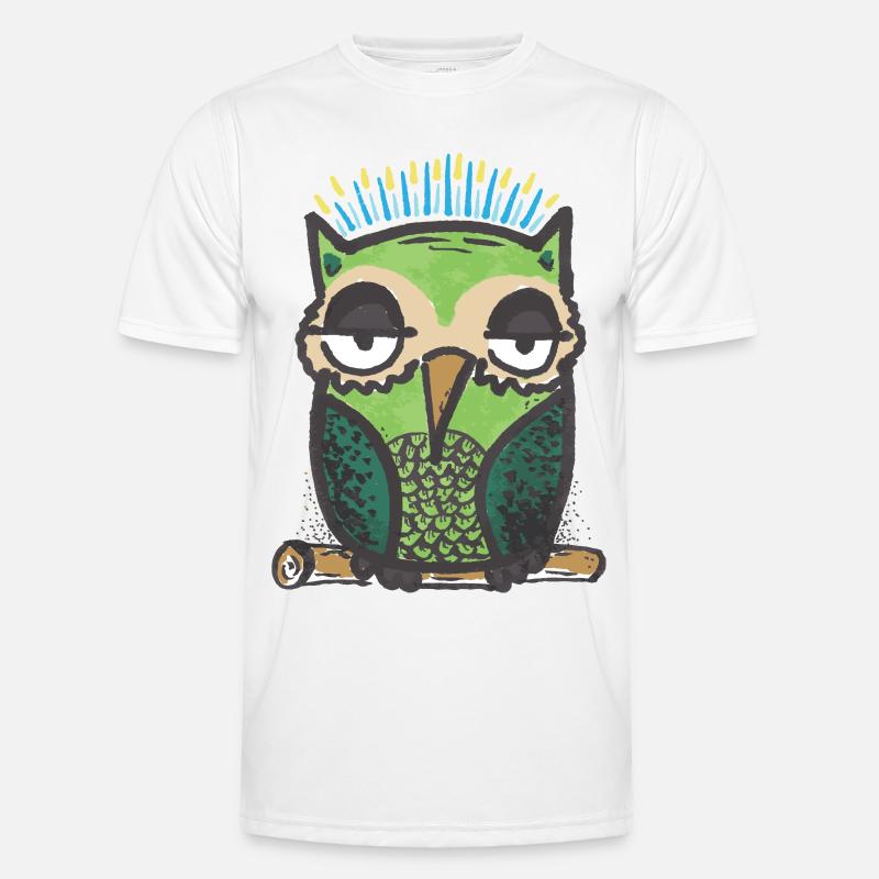 Eule - Männer Funktions-T-Shirt - Weiß