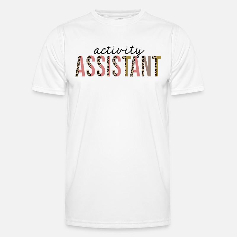 Activity Assistant Leopard Print Lustig - Männer Funktions-T-Shirt - Weiß