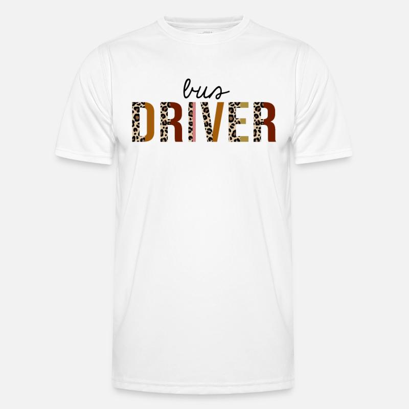Bus Driver Leopard Print Funny - Men's Functional T-Shirt - white