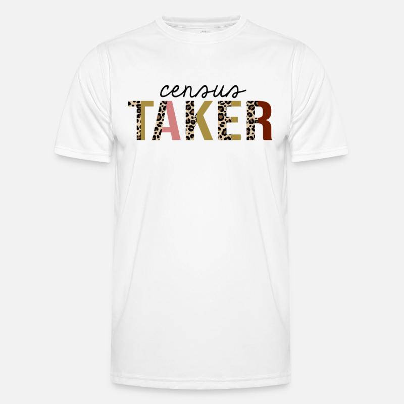 Census Taker Leopard Print Funny - Men's Functional T-Shirt - white