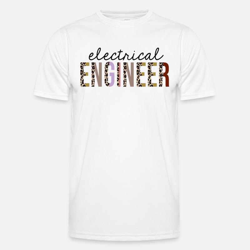 Electrical Engineer Leopard Print Funny - Men's Functional T-Shirt - white