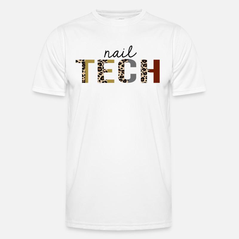 Nail Tech Leopard Print Lustig Männer Funktions-T-Shirt