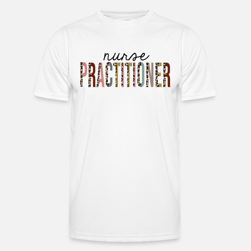 Nurse Practitioner Leopard Print Funny - Men's Functional T-Shirt - white