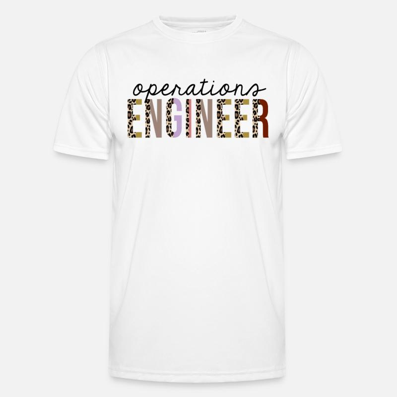 Operations engineer Leopard Print Funny - Men's Functional T-Shirt - white