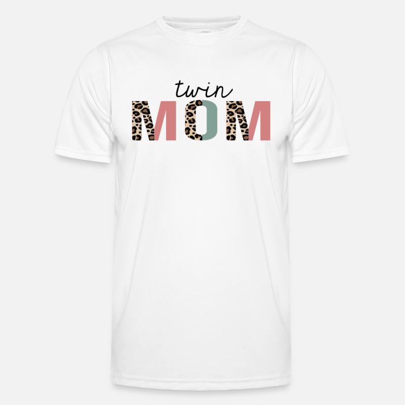 Zwillingsmutter Leopard Print Lustig - Männer Funktions-T-Shirt - Weiß