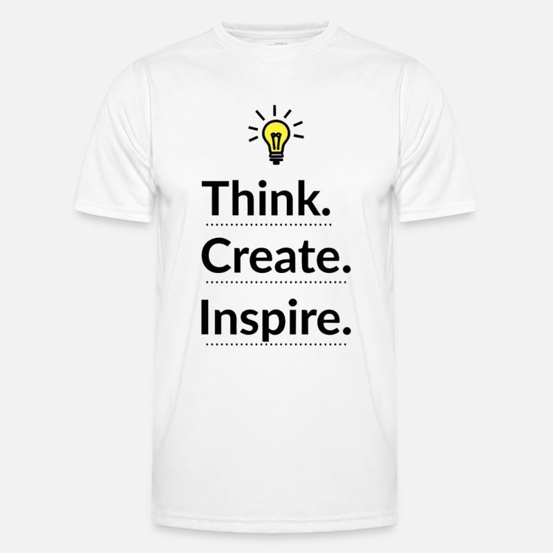Think Create Inspire Glühbirne - Männer Funktions-T-Shirt - Weiß