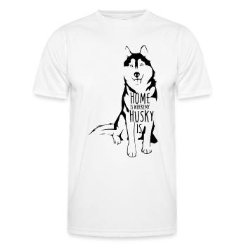 chien de traîneau - T-shirt sport Homme - blanc - Devant - AI Model Male 178 dark (178cm)