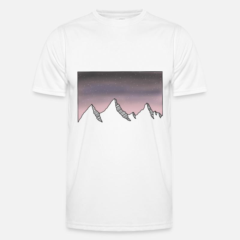 Mountains starry night sky Men's Functional T-Shirt