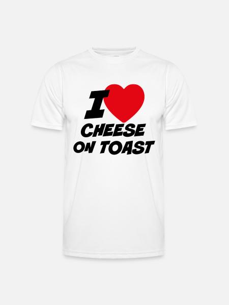 I Love Cheese on Toast - Men's Functional T-Shirt - white
