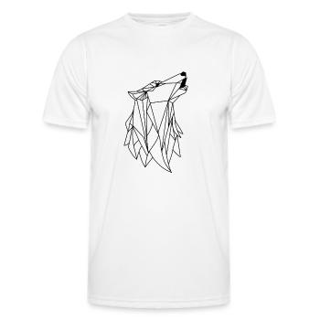 Wolf origami - Men's Functional T-Shirt - white - Front - AI Model Male 178 dark (178cm)