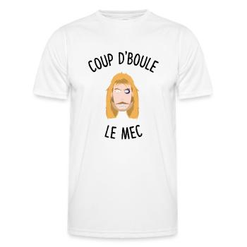François l'embrouille Coup d'boul le mec - T-shirt sport Homme - blanc - Devant - AI Model Male 178 dark (178cm)