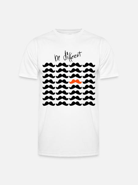 Mustache Moustache "be different" 2c - Men's Functional T-Shirt - white