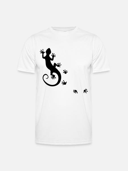 running gecko - Men's Functional T-Shirt - white