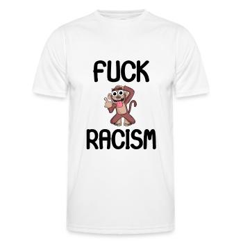 Against racism - Men's Functional T-Shirt - white - Front - AI Model Male 178 dark (178cm)
