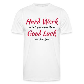 Hard work, good luck - Männer Funktions-T-Shirt - Weiß - Vorne - AI Model Male 178 dark (178cm)