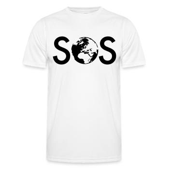 SOS - Men's Functional T-Shirt - white - Front - AI Model Male 178 dark (178cm)