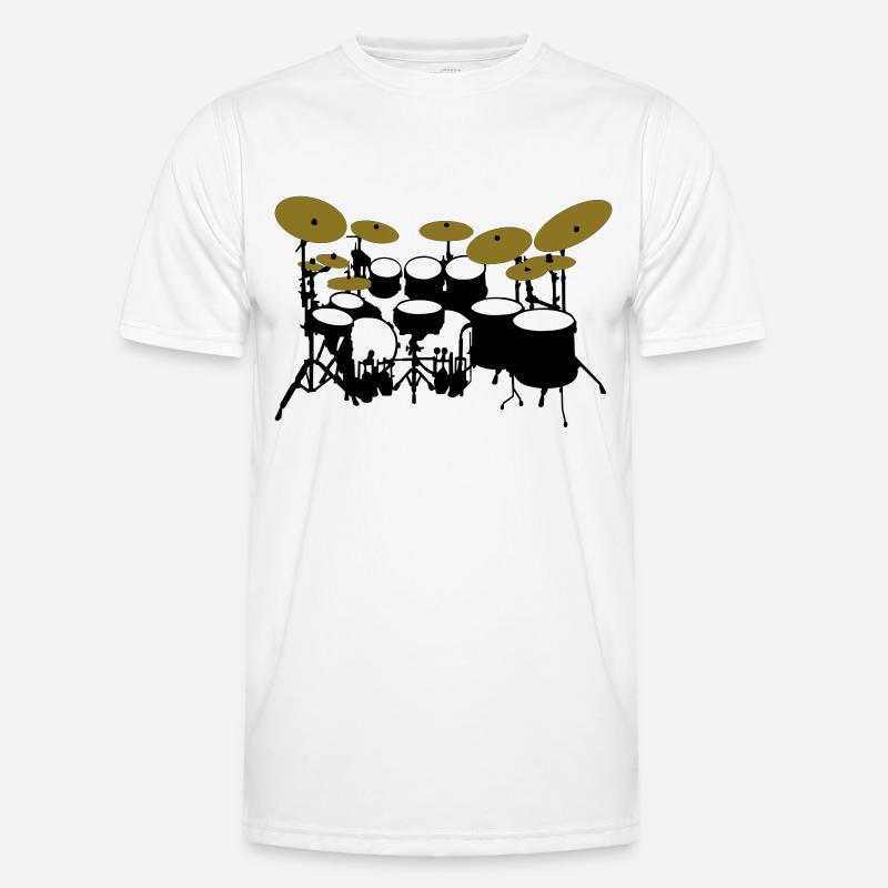 große Trommel-Kit - Männer Funktions-T-Shirt - Weiß