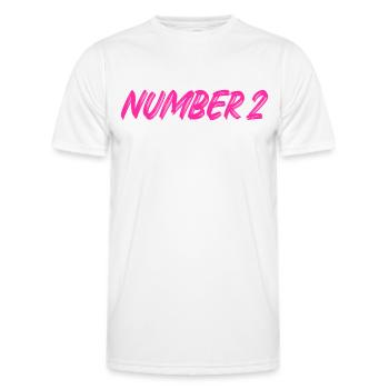 Numéro 2 - deux - deuxième - deuxième - 2 - numéro 2 - T-shirt sport Homme - blanc - Devant - AI Model Male 178 dark (178cm)
