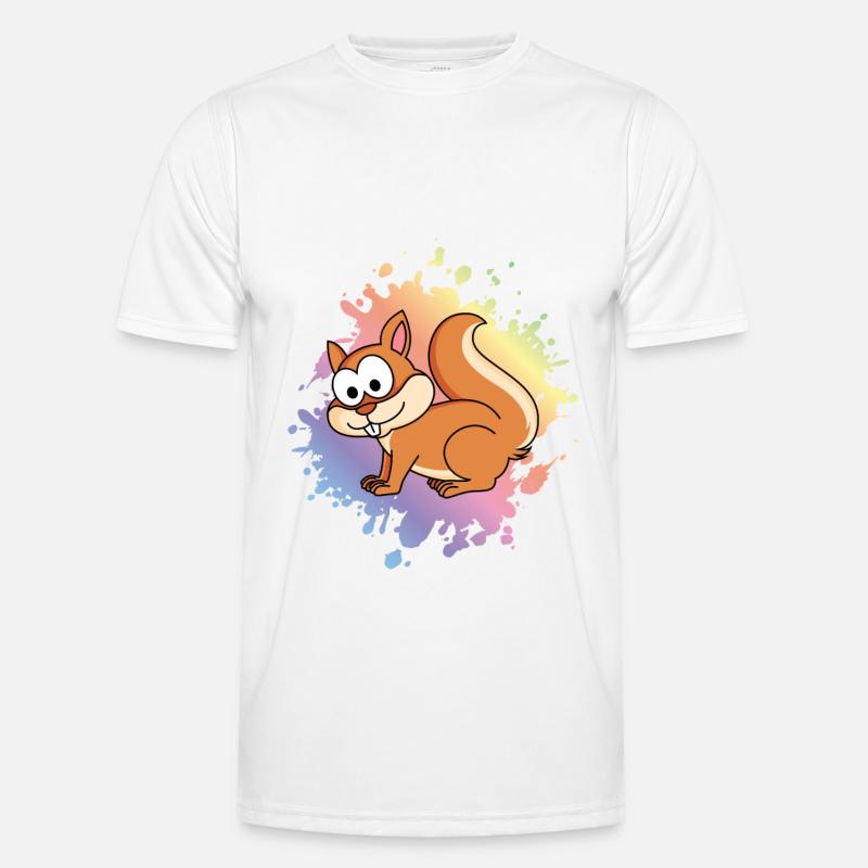 Eichhörnchen Comic Tier - Männer Funktions-T-Shirt - Weiß